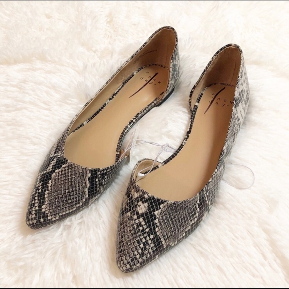 NWT A New Day Snakeskin Flats